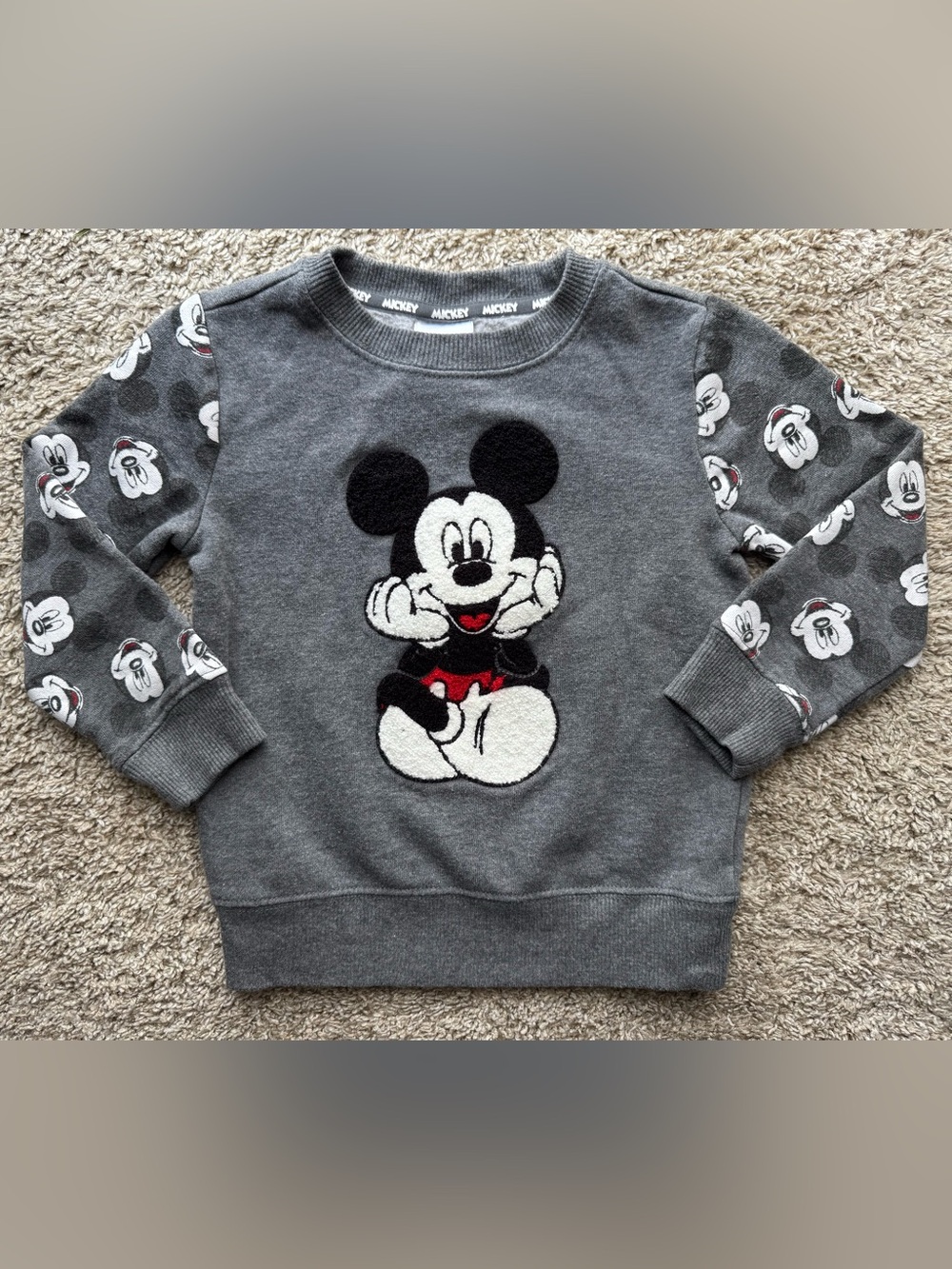 Disney Mickey Mouse 3T Sweatshirt Toddler Gray Pullover